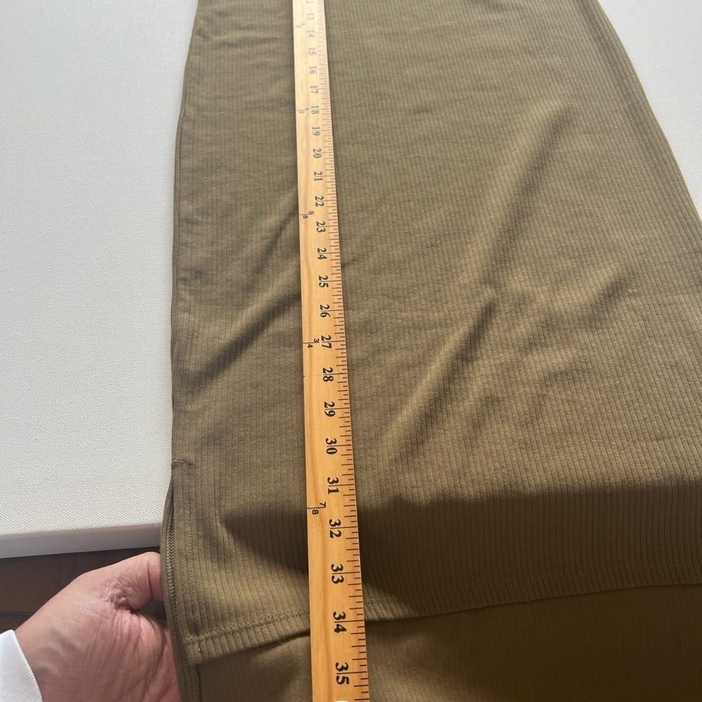 NWT The Drop Amelia Olive Green Ribbed Midi Tank Cotton Dress Size Small (E2) - Picture 3 of 7